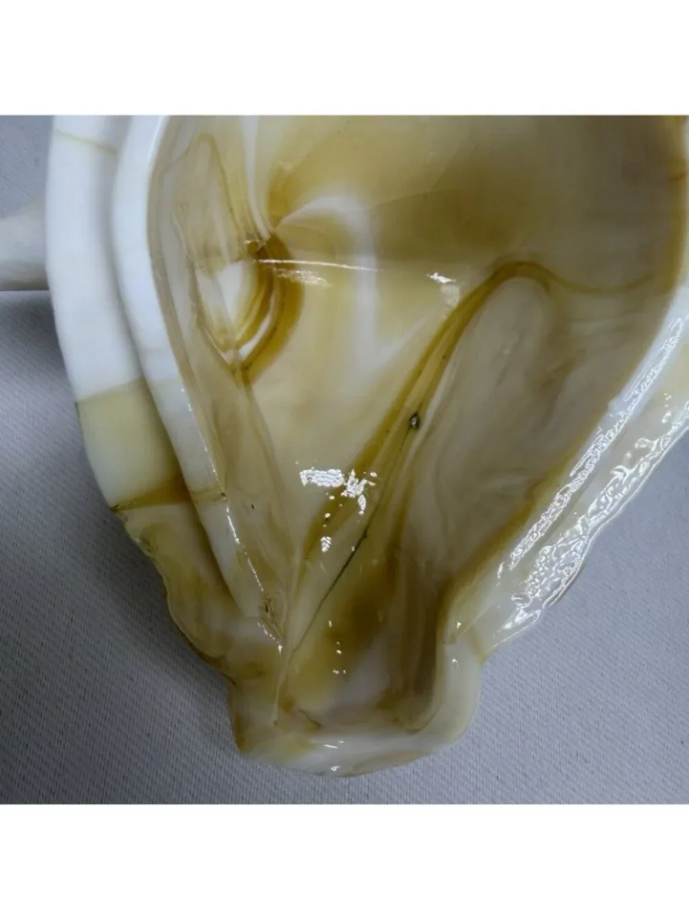 Antique Bull Head Slag Glass Mustard Jar & Bowl Lid Rare Caramel Shards Art READ